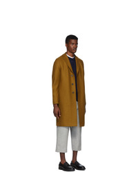 Harris Wharf London Brown Wool Pressed Overcoat