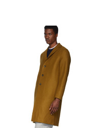 Harris Wharf London Brown Wool Pressed Overcoat