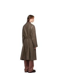 Stefan Cooke Brown Wool Studded Coat