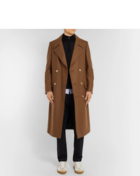 Dunhill Slim Fit Double Breasted Stretch Wool And Cashmere Blend Overcoat