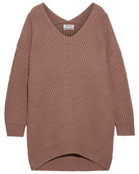 Acne Studios Deka Oversized Ribbed Wool Sweater Tan