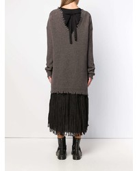 Uma Wang Distressed Ribbed Knit Sweater