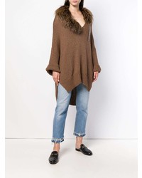 Fabiana Filippi Fur Collar Oversized Sweater