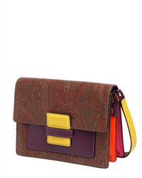 Etro Rainbow Paisley Leather Shoulder Bag