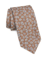 David Donahue Paisley Silk Tie In Chocolate At Nordstrom