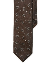 Black Brown 1826 Slim Fit Mini Paisley Patterned Tie