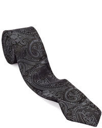 Black Brown 1826 Slim Fit Paisley Silk Tie