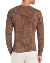 Etro V Neck Paisley Sweater