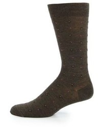 Brown Paisley Wool Socks