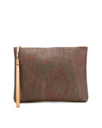 Brown Paisley Zip Pouch