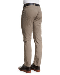 Ermenegildo Zegna Five Pocket Cotton Linen Pants Tan