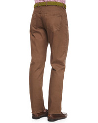 Peter Millar Five Pocket Stretch Cotton Trousers Brown