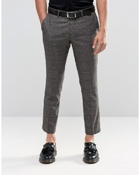 Selected Homme Cropped Skinny Fit Prince Of Wales Pants With Stretch