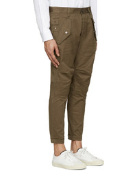 DSQUARED2 Khaki Cotton Cargo Trousers