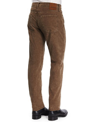 Tom Ford Regular Fit Fawn Corded Five Pocket Pants Brown