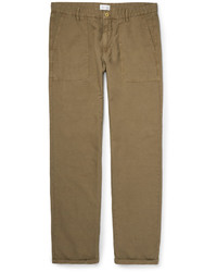 Gant Rugger Cotton And Linen Blend Canvas Trousers
