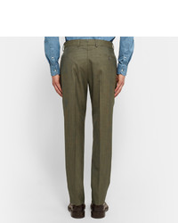 Dunhill Slim Fit Puppytooth Cotton Blend Trousers