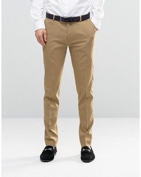 Asos Super Skinny Smart Pants In Brown