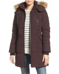 GUESS Expedition Quilted Parka With Faux Fur Trim