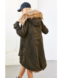 Members Only Faux Fur Lined Hooded Parka