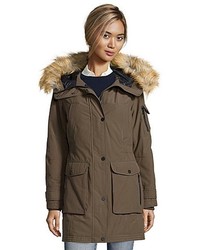 1 Madison Faux Fur Trimmed Parka With Patch Pockets