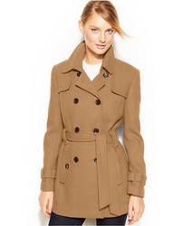 Calvin Klein Double Breasted Belted Pea Coat