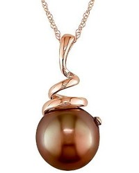 Allura 8 85mm Brown Tahitian Pearl Pendant Necklace In 10k Pink Gold