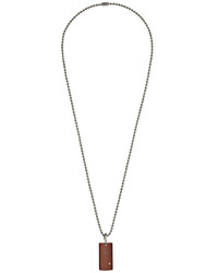 Damiani Bliss By Brown Stainless Steel Uomo Pendant Necklace W Diamond