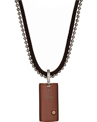 Damiani Bliss By Brown Stainless Steel Uomo Pendant Necklace W Diamond