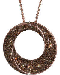jcpenney Fine Jewelry 14k Rose Gold Over Sterling Silver Brown Crystal Circle Pendant Necklace