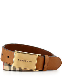 Burberry Horseferry Check Belt Tan