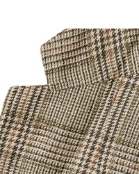 Dunhill Brown Houndstooth Checked Silk Linen And Wool Blend Blazer