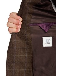 Ike Behar Plaid Notch Lapel Two Button Wool Sportcoat