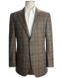 Hickey Freeman Plaid Sport Coat Wool Cashmere Silk