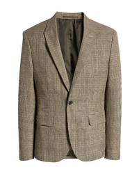 River Island Skinny Fit Check Suit Jacket In Light Brown At Nordstrom