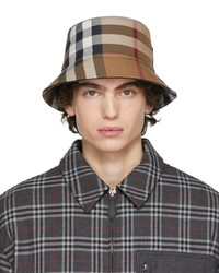 Brown Plaid Bucket Hats for Men | Lookastic