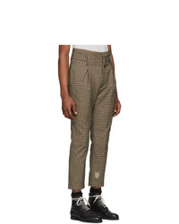 Bed J.W. Ford Brown And Black Plaid High Waisted Trousers