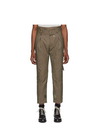Bed J.W. Ford Brown And Black Plaid High Waisted Trousers