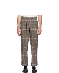 LHomme Rouge Brown Check Floater Trousers