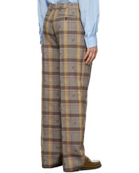 Gucci Brown Wool Check Trousers