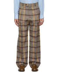Gucci Brown Wool Check Trousers
