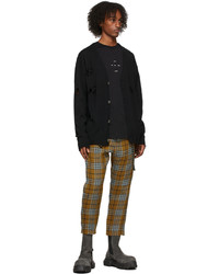 Song For The Mute Khaki Check Raw Tapered Trousers