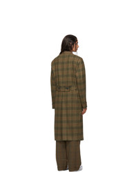 R13 Green Plaid Double Breasted Coat