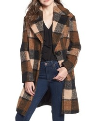 Kensie Plaid Cocoon Coat