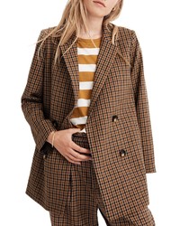 Madewell Caldwell Plaid Double Breasted Blazer