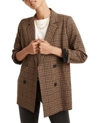 Madewell Caldwell Plaid Double Breasted Blazer