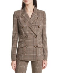 Tracy Reese Double Breasted Plaid Blazer