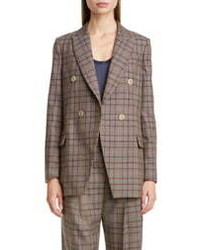 Brunello Cucinelli Prince Of Wales Check Double Breasted Blazer