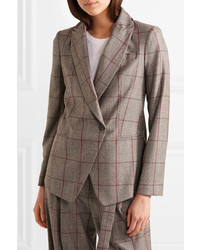 Brunello Cucinelli Sequin Embellished Prince Of Wales Checked Wool Blazer