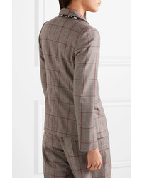 Brunello Cucinelli Sequin Embellished Prince Of Wales Checked Wool Blazer